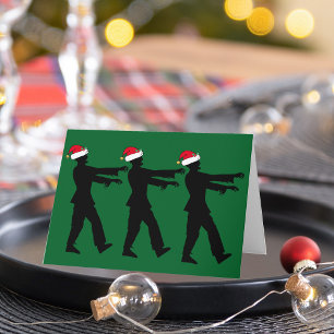 Zombie Santa Funny Grönt jul Humor Helgkort