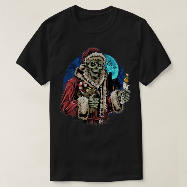 Zombie Santa Funny Sarcastic Ugly jul T Shirt (Design framsida)