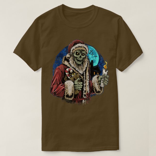 Zombie Santa Funny Sarcastic Ugly jul T Shirt (Design framsida)