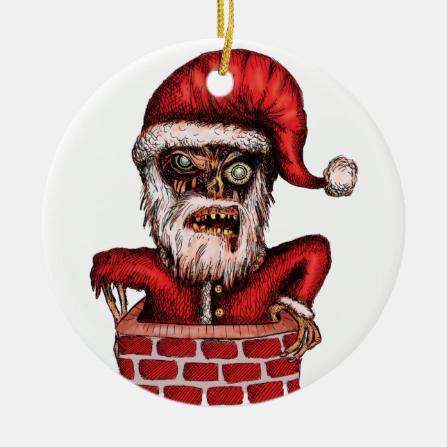 Zombie Santa Julgransprydnad Keramik (Framsidan)