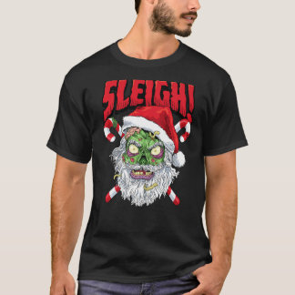 Zombie Santa Sleigh jul Hail Jultomten Hor T Shirt