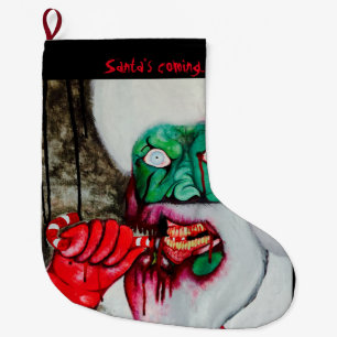 Zombie Santa som bor den döda julstrumpan Stor Julstrumpa