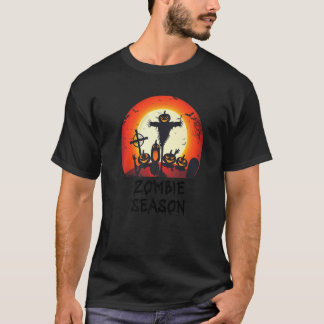 Zombie-säsong Månljust Skräckinjagande Kyrkogård   T Shirt