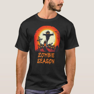 Zombie-säsong Månljust Skräckinjagande Kyrkogård   T Shirt