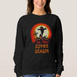 Zombie-säsong Månljust Skräckinjagande Kyrkogård T Shirt