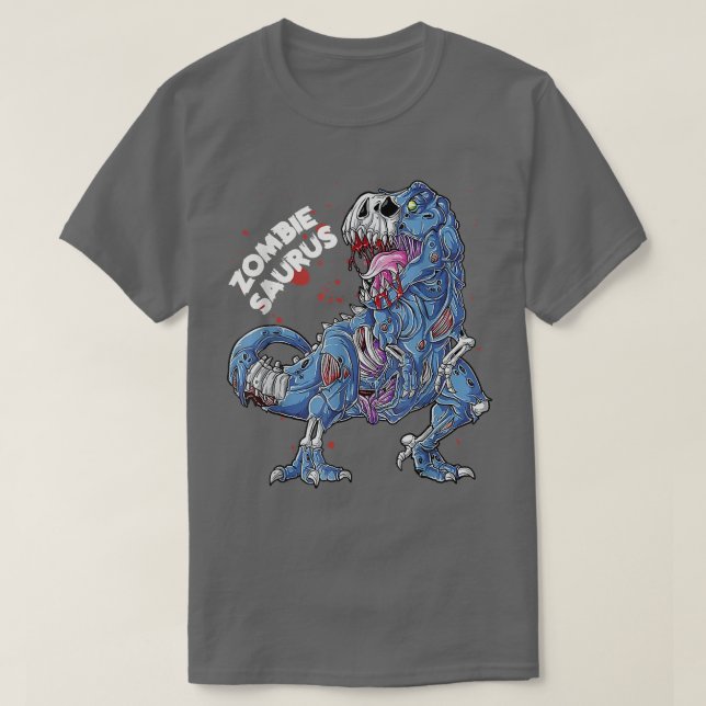 Zombie Saurus Halloween Kids Dinosaur T Re 6949 Shirt (Design framsida)