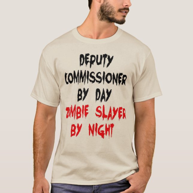 Zombie Sayer Biträdande kommissionär T-shirt (Framsida)