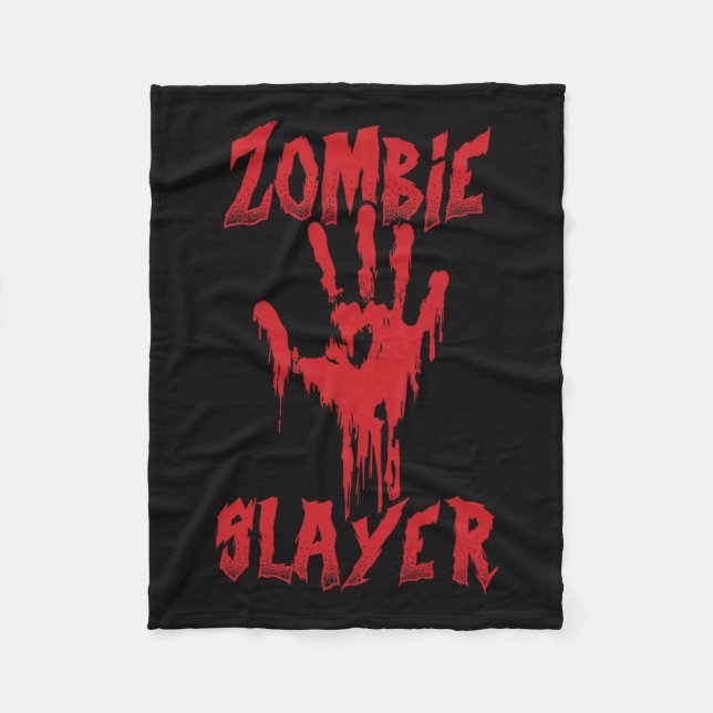 Zombie Sayer Bloody Hand Hunting Zombies Hallowee Fleecefilt (Framsidan)