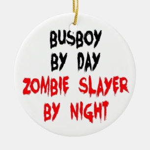 Zombie Sayer Busboy Julgransprydnad Keramik