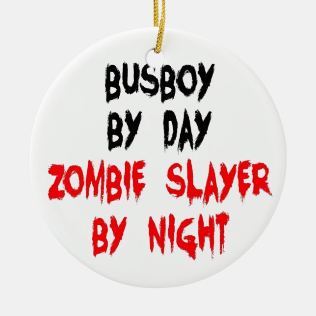 Zombie Sayer Busboy Julgransprydnad Keramik (Framsidan)