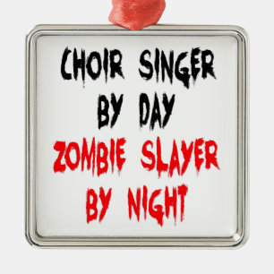 Zombie Sayer Choir Singer Julgransprydnad Metall