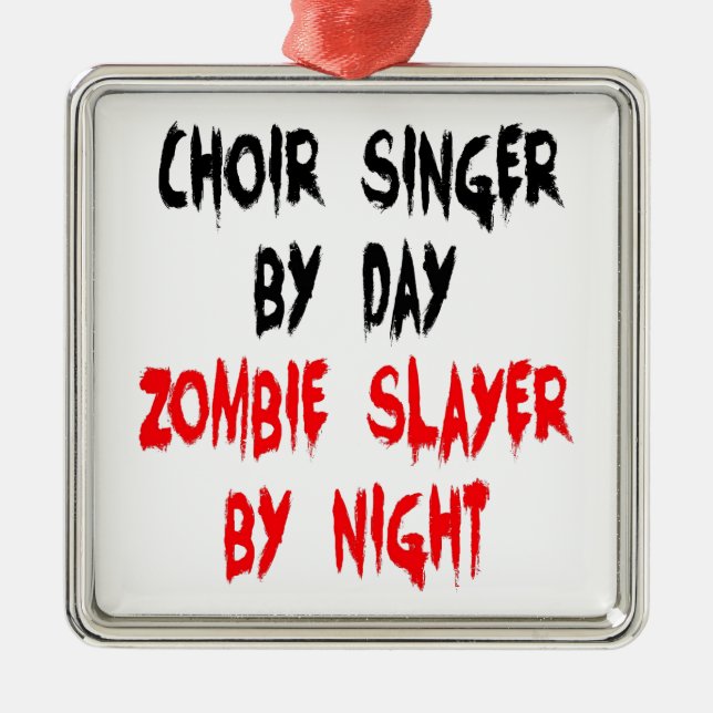 Zombie Sayer Choir Singer Julgransprydnad Metall (Framsidan)