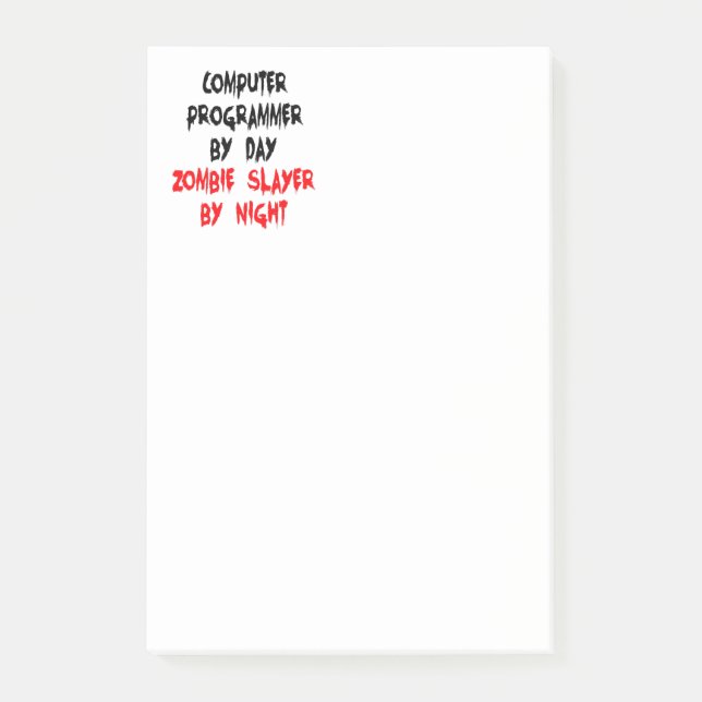 Zombie Sayer Computer Programmer Post-it Block (Framsida)