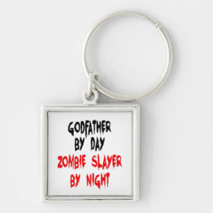 Zombie Sayer Godfather Fyrkantig Silverfärgad Nyckelring
