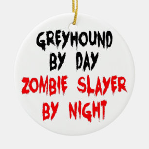 Zombie Sayer Greyhound Hund Julgransprydnad Keramik