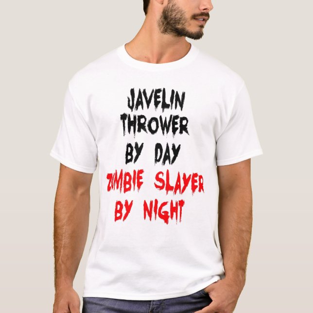 Zombie Sayer Javelin Thrower T-shirt (Framsida)