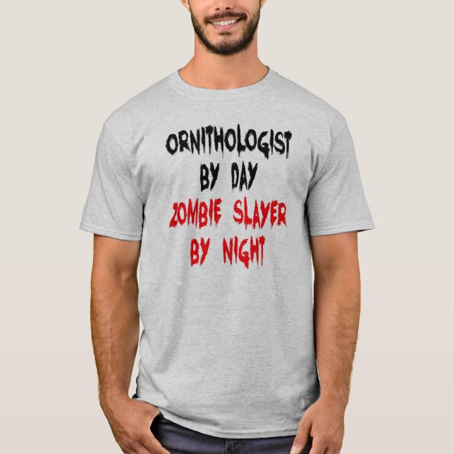 Zombie Sayer Ornitholog T Shirt (Framsida)