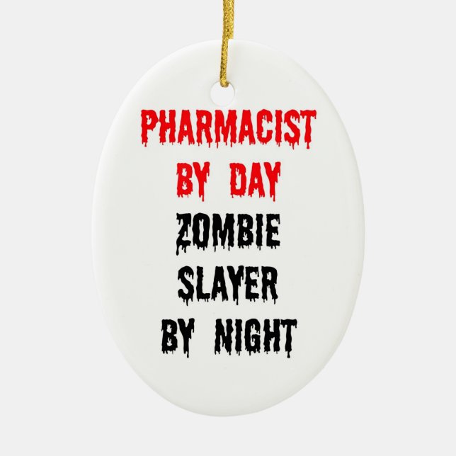 Zombie Sayer per natt Julgransprydnad Keramik (Framsidan)
