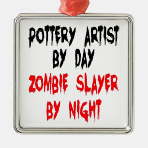 Zombie Sayer Pottery Artist Julgransprydnad Metall