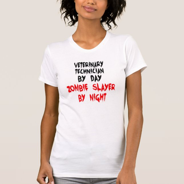 Zombie Sayer Veterinärtekniker Tee Shirt (Framsida)