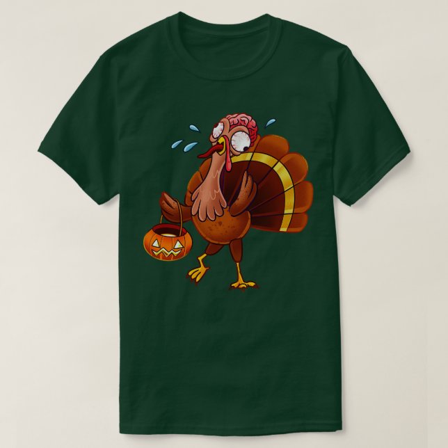 Zombie Scary Turkiet T Shirt (Design framsida)