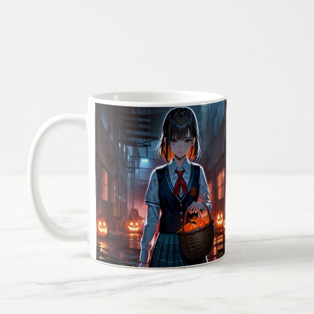 Zombie School Girl Mugg - Anime Halloween Mugg (Vänster)