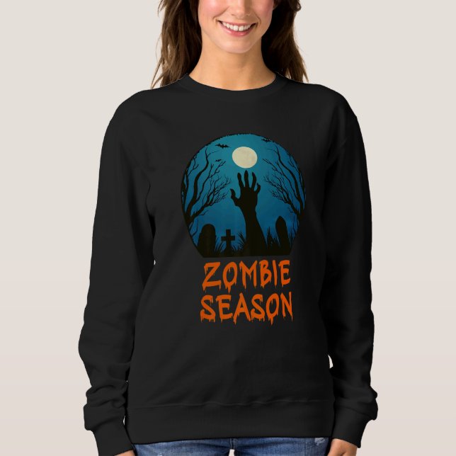 Zombie Season Moonlit Graveyard  Scary Kids Boys A T Shirt (Framsida)