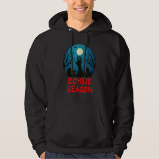 Zombie Season Moonlit Graveyard   Scary Kids Boys  Hoodie