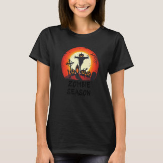 Zombie Season Moonlit Scary Graveyard Kids Boys A T Shirt