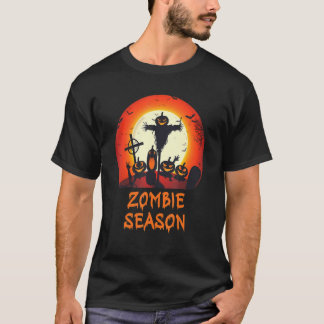Zombie Season Moonlit Scary Graveyard Kids Boys A T Shirt