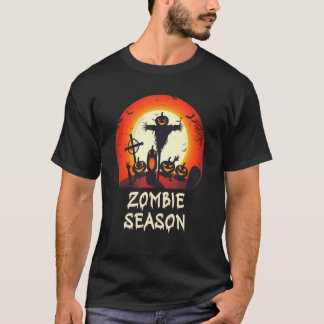 Zombie Season Moonlit Scary Graveyard Kids Boys A T Shirt