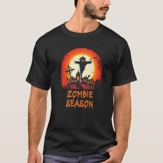 Zombie Season Moonlit Scary Graveyard Kids Boys A T Shirt