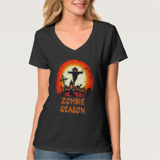 Zombie Season Moonlit Scary Graveyard Kids Boys A T Shirt