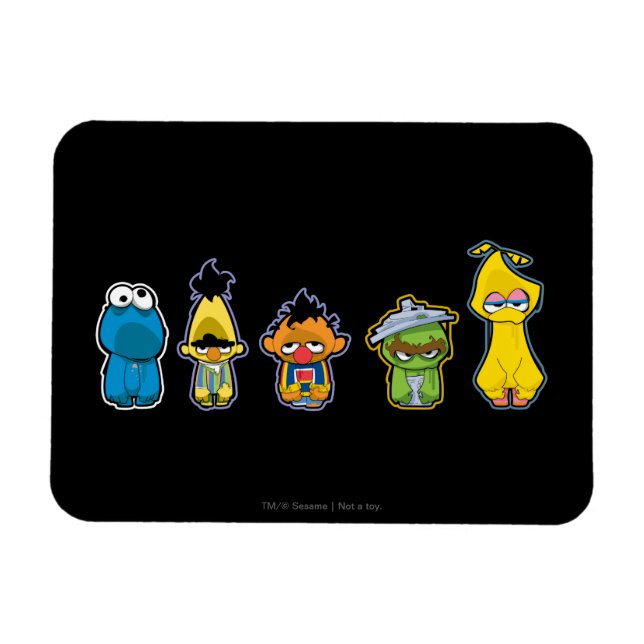 Zombie Sesame Street-figurer Magnet (Horisontell)