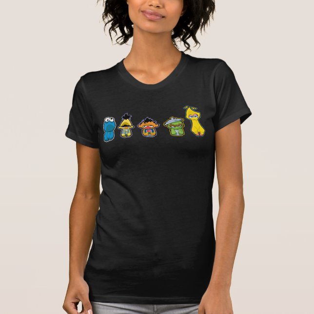 Zombie Sesame Street-figurer Tee (Framsida)