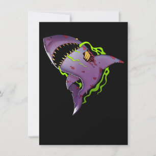 Zombie Shark - Coola Scary Illustration Inbjudningar
