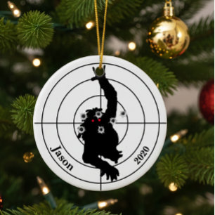 Zombie Shooter Target Gun Shooter jul Julgransprydnad Keramik