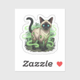 Zombie Siamese - Creepy Siamese Cat Halloween Klistermärken