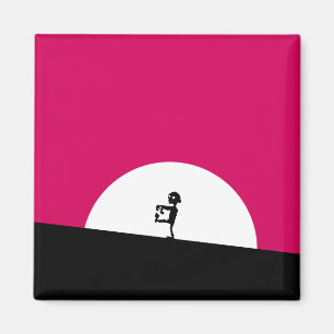 Zombie Silhouette med Full Moon Magnet