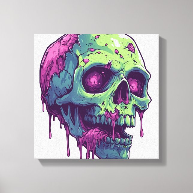 Zombie Skalle Apokalyps Canvastryck (Framsida)
