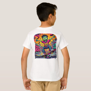 Zombie Skateboarder Halloween Kids T-Shirt - Coola