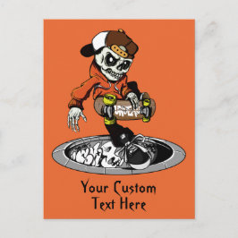Zombie Skater anpassningsbar text och färg vykort