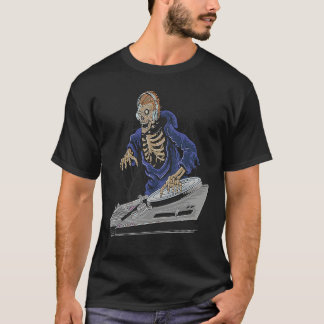 Zombie Skeleton Halloween DJ T Shirt