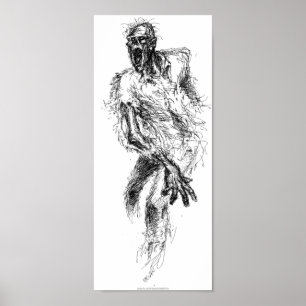 Zombie Sketch Poster Skriv ut