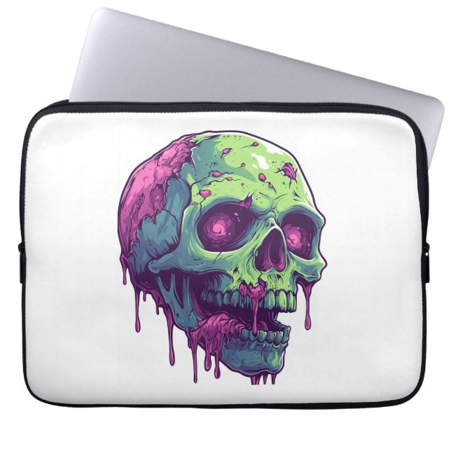 Zombie Skull Apocalypse Laptop Fodral (Framsidan)