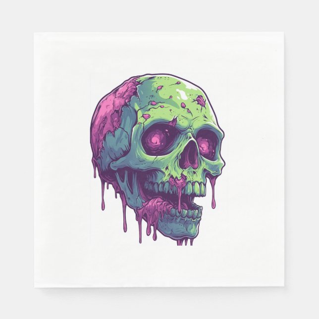 Zombie Skull Apocalypse Pappersservett (Framsidan)
