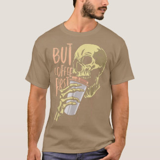 Zombie Skull men kaffe först funny Halloween Desi T Shirt