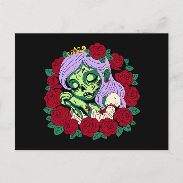 Zombie Sleeping Beauty Vykort (Framsida)