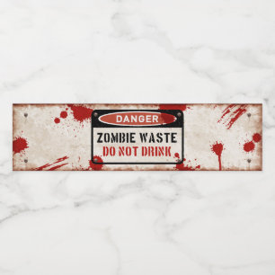 Zombie slösar flaska-etikett med rostskyddsskylt vattenflaskor etikett