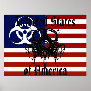 Zombie smittad stater av den Amerika affischen Poster